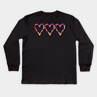 Floral Hearts Mothers Day Gift Kids Long Sleeve T-Shirt